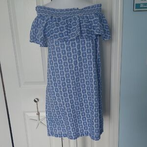 Vineyard Vines Blue Off-Shoulder Dress